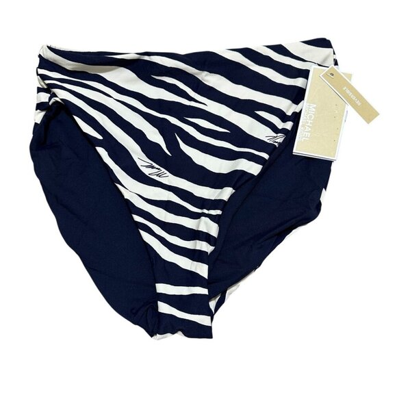 Michael Kors Womens Size S Navy Reversible High-Waist Bikini Swim Bottoms NWT - Picture 3 of 9